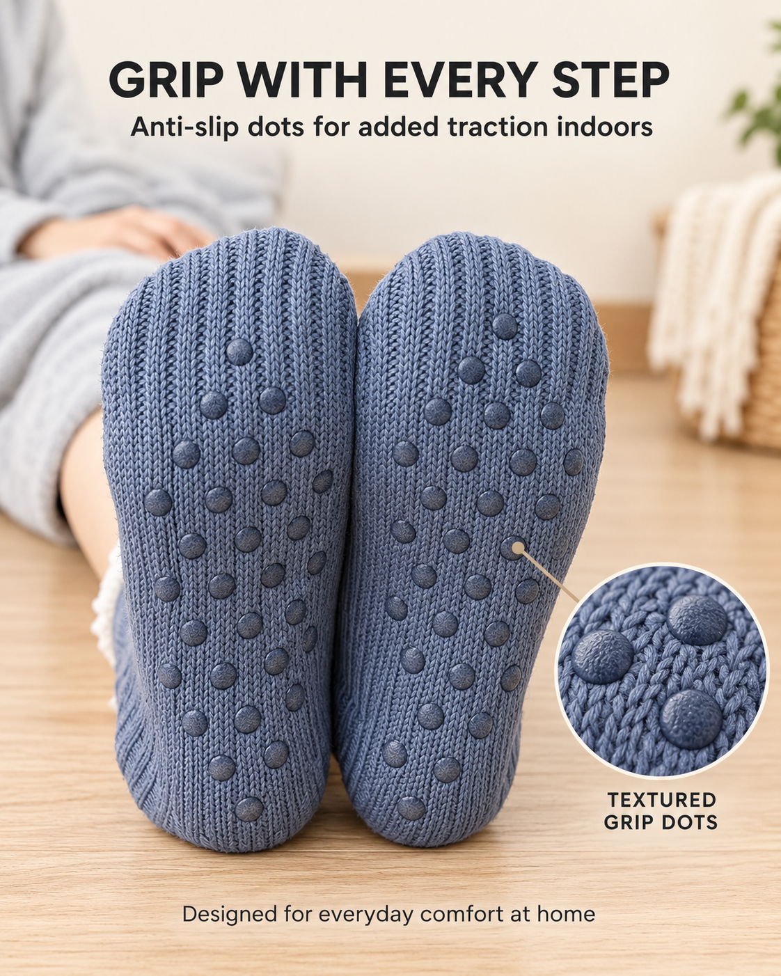 Cozy Cable Knit Fleece-Lined Slipper Socks
