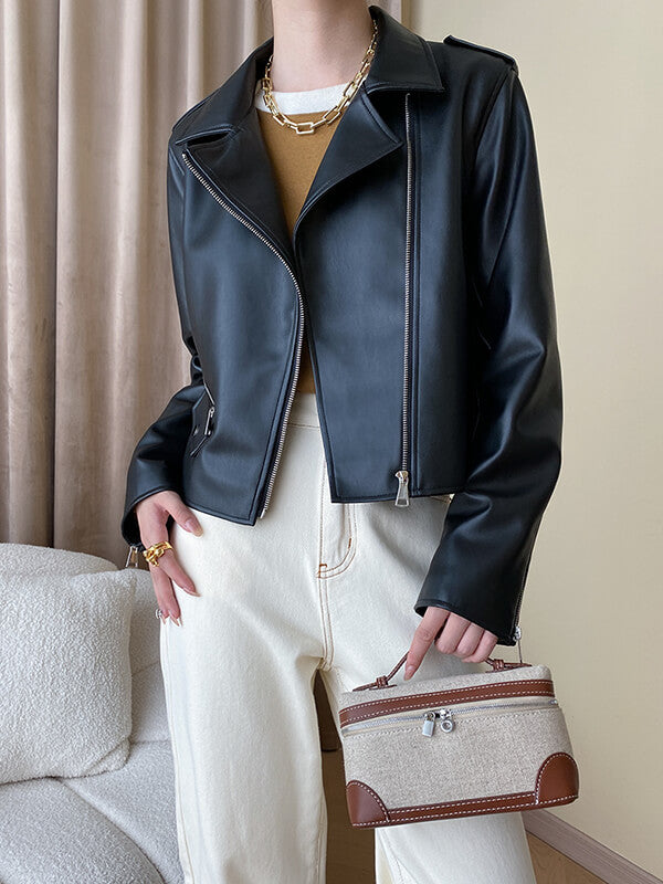 Onbely veste cuir PU mode femme - onbely