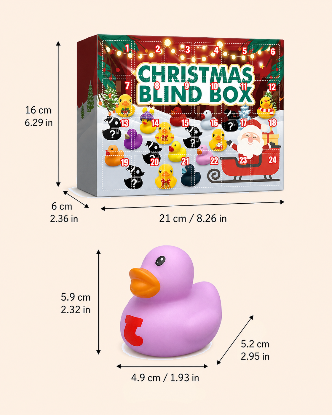 Advent Calendar 2026-Christmas Duck Toy Advent Calendar