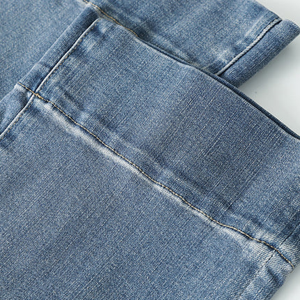 Onbely Jeans Flare Évasé avec Poches et Fermeture Éclair pour Femme Style Mode