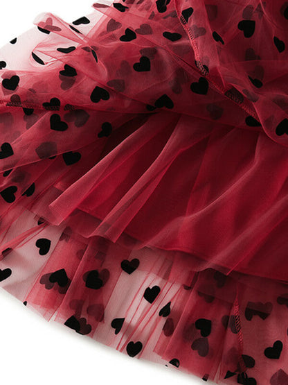 Onbely jupe longue tulle coeur fluide mode femme - onbely