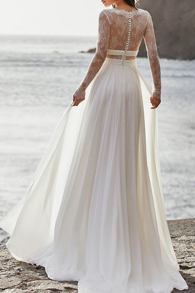 Onbely robe maxi longue de mariée princesse dentelle bohème boho dress