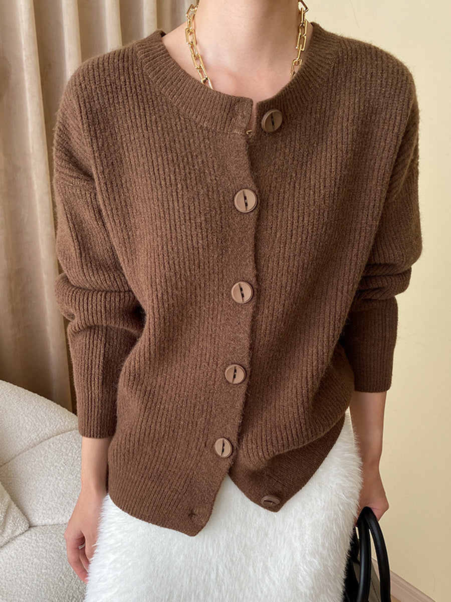Onbely cardigan boutonnage col rond pour femme casual