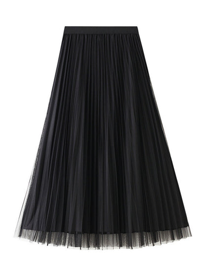 Onbely jupe longue plissé velours tulle femme élégant