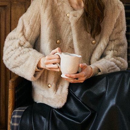 Onbely manteau en fausse fourrure double boutonnage - onbely