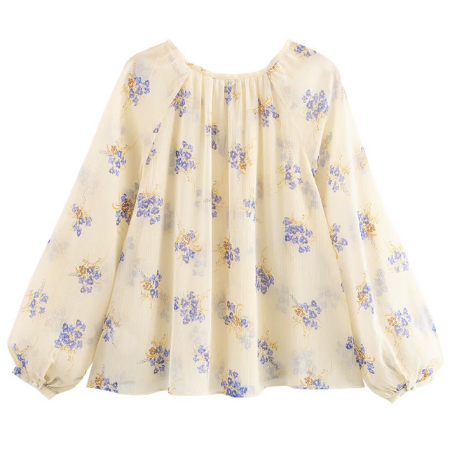 Onbely Blouse Ample mousseline Imprimé Fleuri strappy Femme