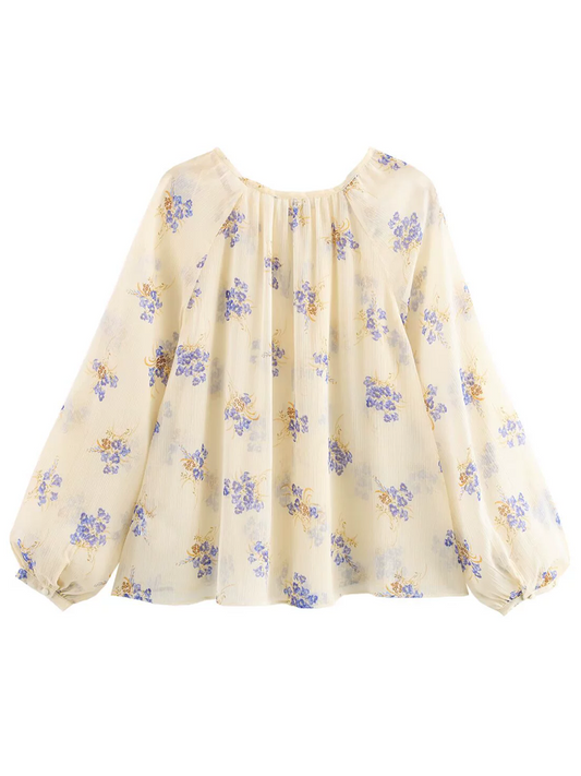 Onbely Blouse Ample mousseline Imprimé Fleuri strappy Femme