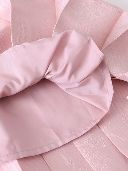 Onbely Hanfu Chinois Élégant en Jacquard avec Coupe Trapèze
