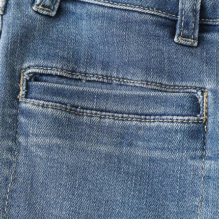 Onbely Jeans Flare Évasé avec Poches et Fermeture Éclair pour Femme Style Mode