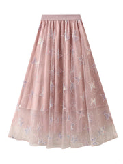 Onbely women's long tulle skirt with shiny butterflies and sequins