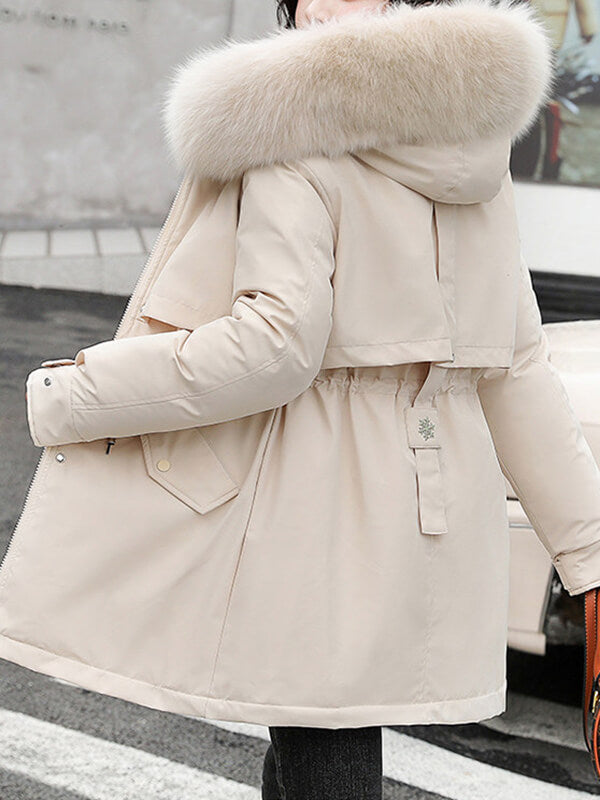 Onbely parka mi-longue doublé polaire à capuche femme hiver