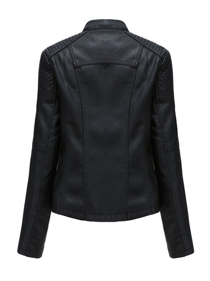 Onbely Perfecto femme en cuir PU avec poches et fermeture éclair