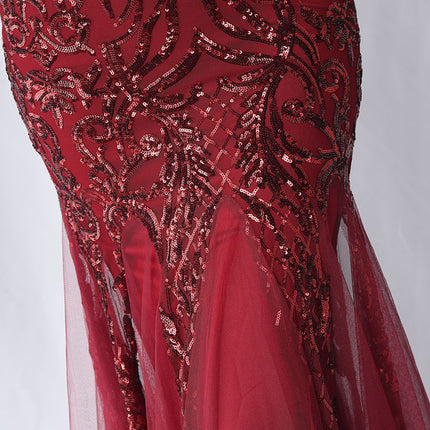 Onbely robe de soirée maxi longue en paillettes brillantes avec plumes pour un mariage femme cérémonie