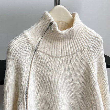 Onbely pull mode col montant fermeture éclair pour femme - onbely