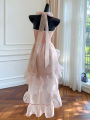 Onbely robe longue de bal organza rose licou doux - onbely