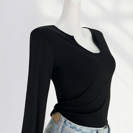 Onbely Haut Mode pour Femme avec Plumes et Manches Longues en Coton et Polyester