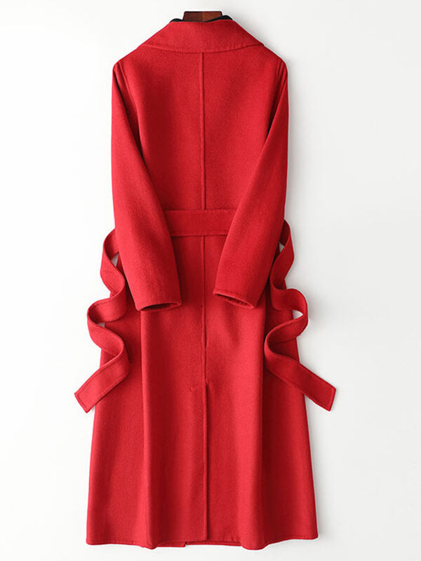 Onbely Manteau Long en Laine Femme Oversized avec Ceinture et Poches