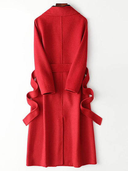 Onbely Manteau Long en Laine Femme Oversized avec Ceinture et Poches