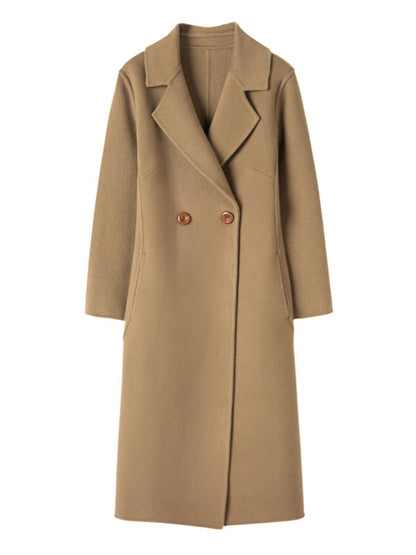 Onbely mi-longue manteau en laine avec poches femme casual mode