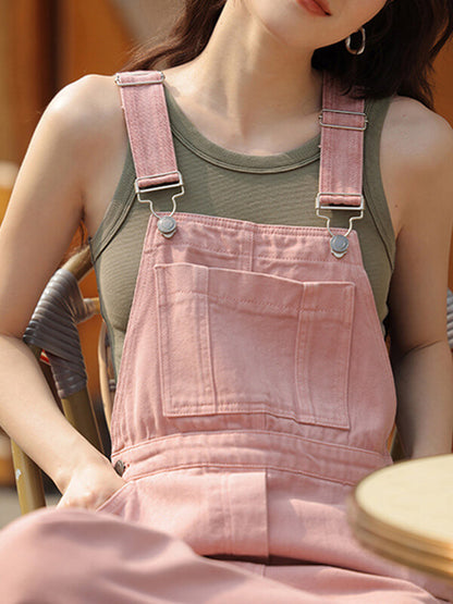 Onbely salopette jean rose pour femme - onbely