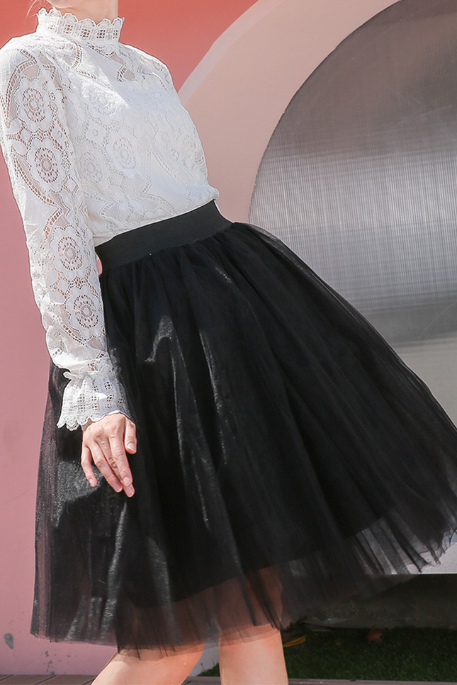 Onbely Jupe Tutu Mi-Longue en Tulle Élégante pour Femme