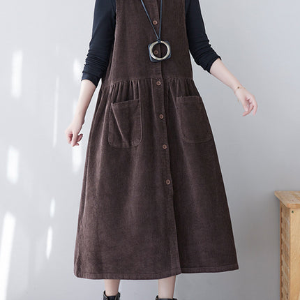 Onbely salopette jupe bretelle velours cotelé avec poches femme vintage