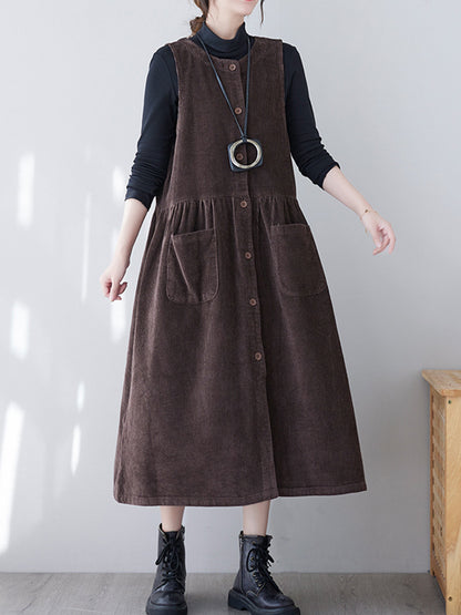 Onbely salopette jupe bretelle velours cotelé avec poches femme vintage
