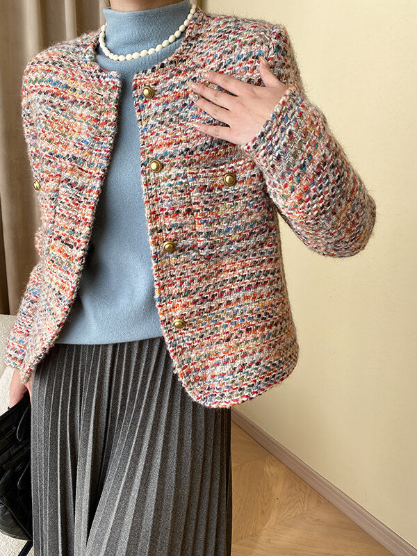 Onbely veste en tweed doudoune avec poches pour femme hiver - onbely