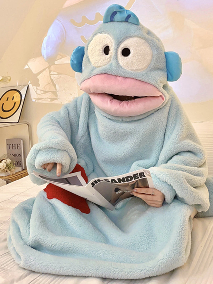 Onbely pyjama combinaison adulte animaux poisson bleu oversized