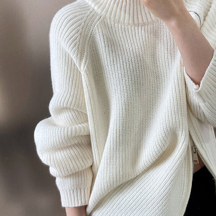 Onbely pull mode col montant fermeture éclair pour femme - onbely