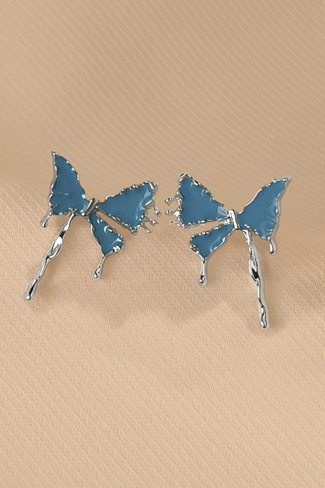 Bleu papillon des boucles d'oreilles mode - onbely