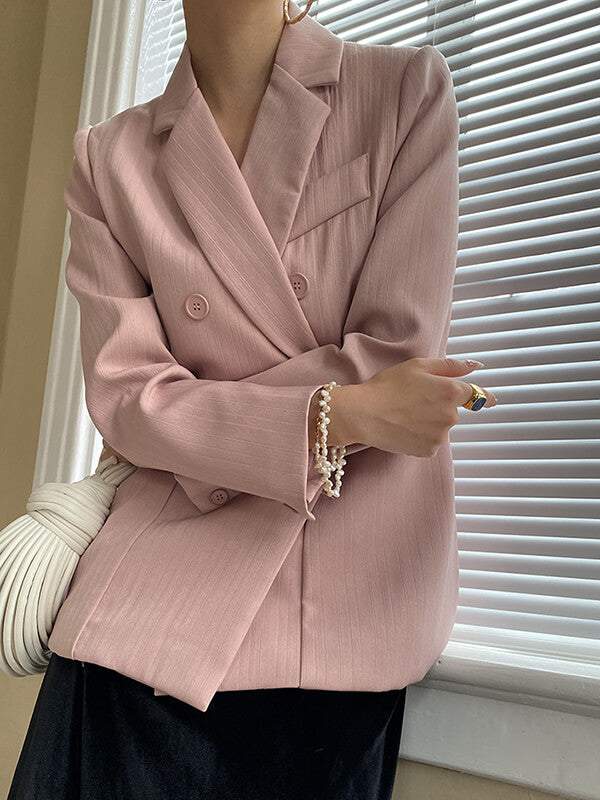 Onbely blazer style tailleur double boutonnage femme