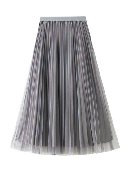 Onbely jupe longue plissé velours tulle femme élégant