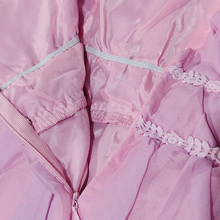 Onbely robe de soirée longue dégradé bleu et rose élégante à fines brides pour baptême