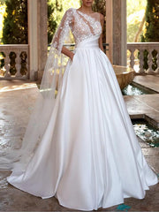 Onbely princess wedding dress maxi long satin tulle elegant