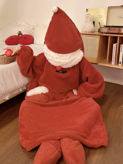 Onbely pyjama père noël avec poches à capuche oversized hiver