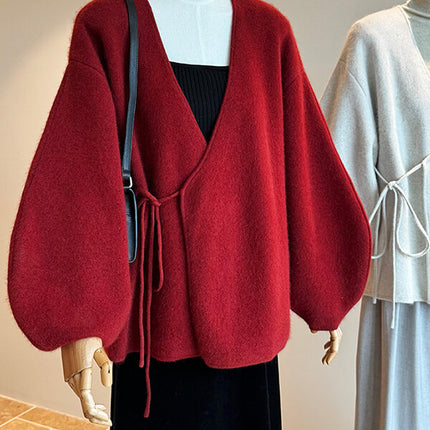 Onbely cardigans strappy rouge noël pour femme - onbely