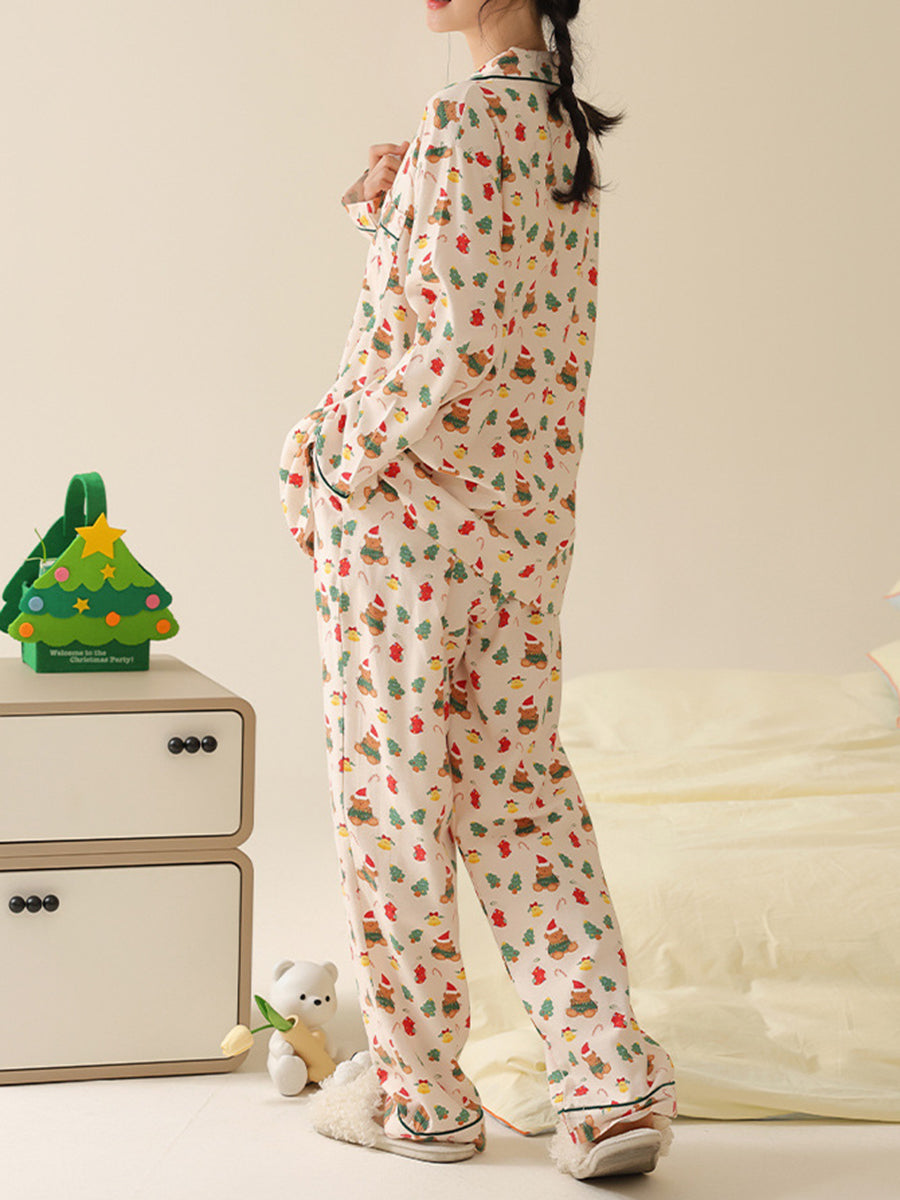 Onbely women's Christmas teddy bear pajamas set