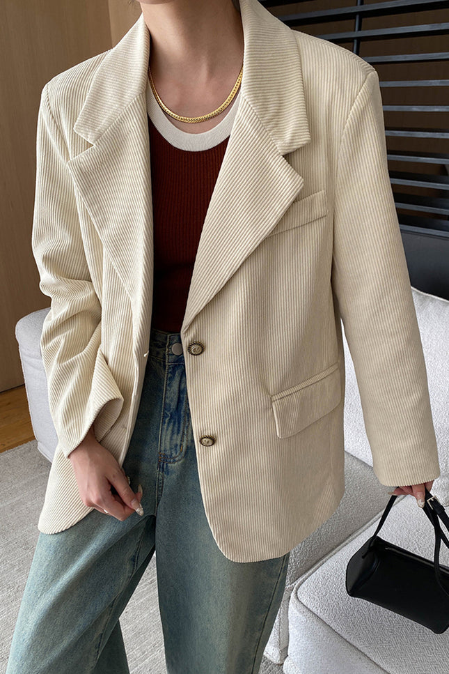 Onbely blazer velours cotelé  boutonnage femme vintage