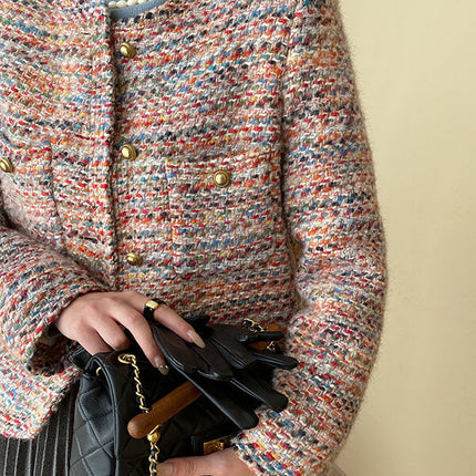 Onbely veste en tweed doudoune avec poches pour femme hiver - onbely