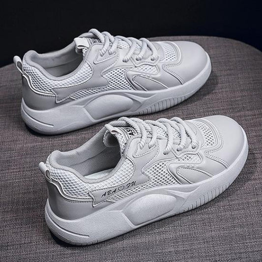 Onbely Baskets Femme Grises Respirantes Chaussures de Sport et Ville Légères & Confortables pour Étudiantes