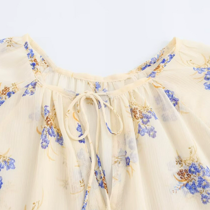 Onbely Blouse Ample mousseline Imprimé Fleuri strappy Femme