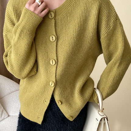 Onbely cardigan boutonnage col rond pour femme casual