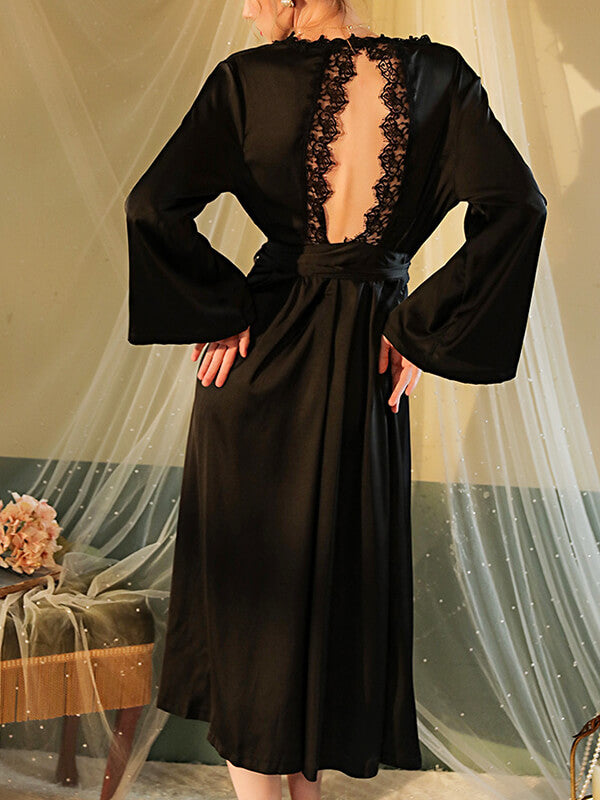 Onbely pyjama satin avec ceinture - onbely