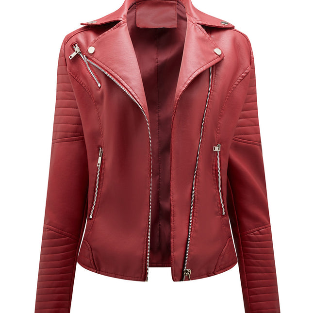 Onbely Perfecto femme en cuir PU avec fermeture éclair et col revers