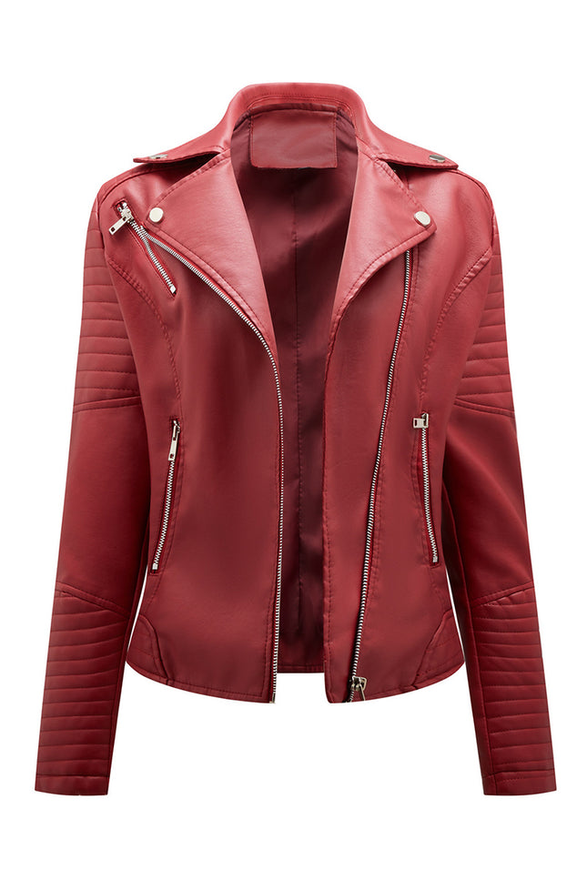 Onbely Perfecto femme en cuir PU avec fermeture éclair et col revers