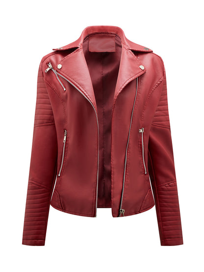 Onbely Perfecto femme en cuir PU avec fermeture éclair et col revers