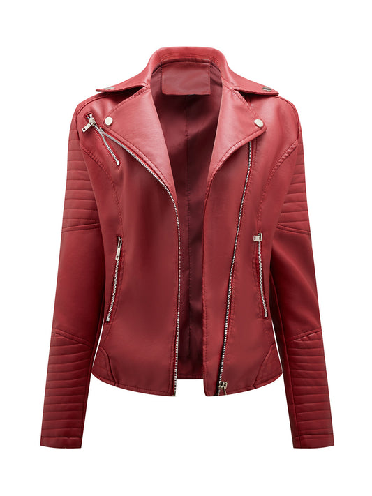Onbely Perfecto femme en cuir PU avec fermeture éclair et col revers