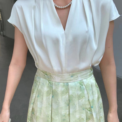 Onbely blouse satin Col en V femme mode