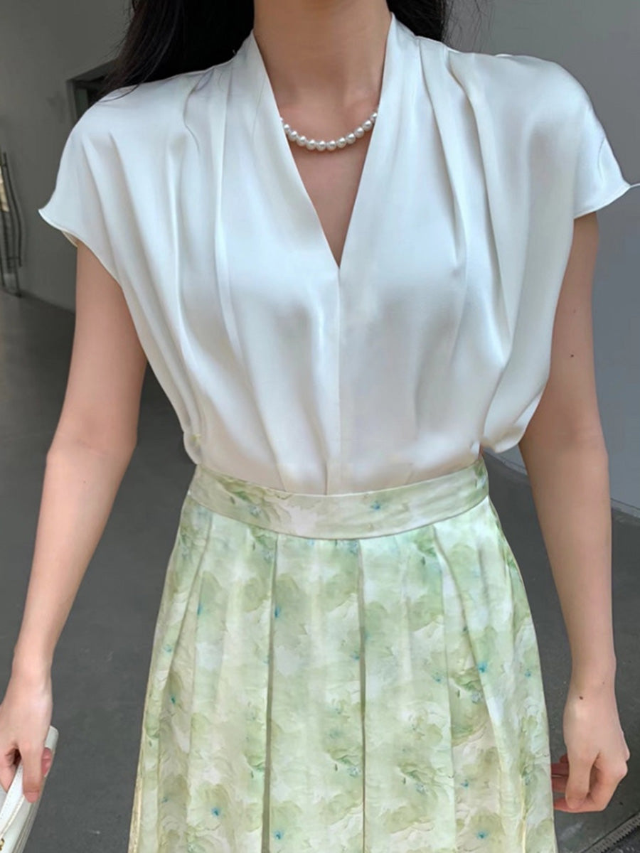 Onbely blouse satin Col en V femme mode